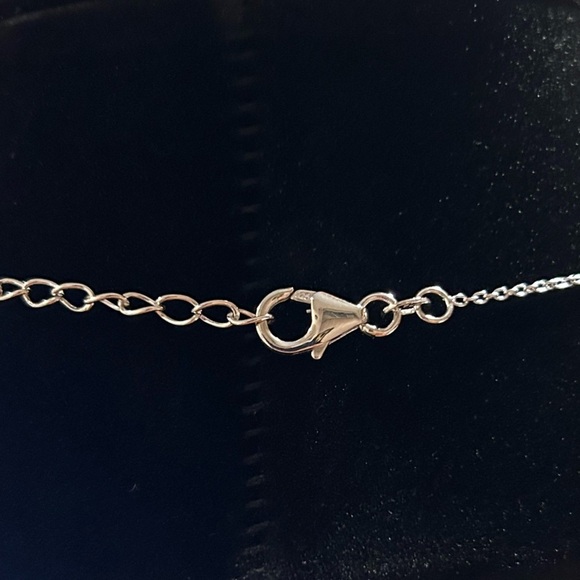 1.33 Carat Diamond Silver Smile Necklace with Delicate Chain - Picture 3 of 5